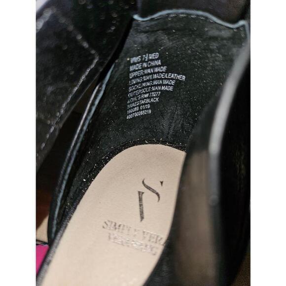 Simple Vera Vera Wang Black Neutral Strappy Shoes Size 7.5 M - Picture 9 of 10